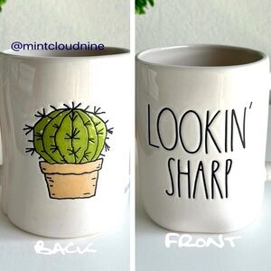 ❗️RAE DUNN DUAL SIDED LOOKIN’ SHARP / CACTUS MODERN FARMHOUSE COFFEE MUG